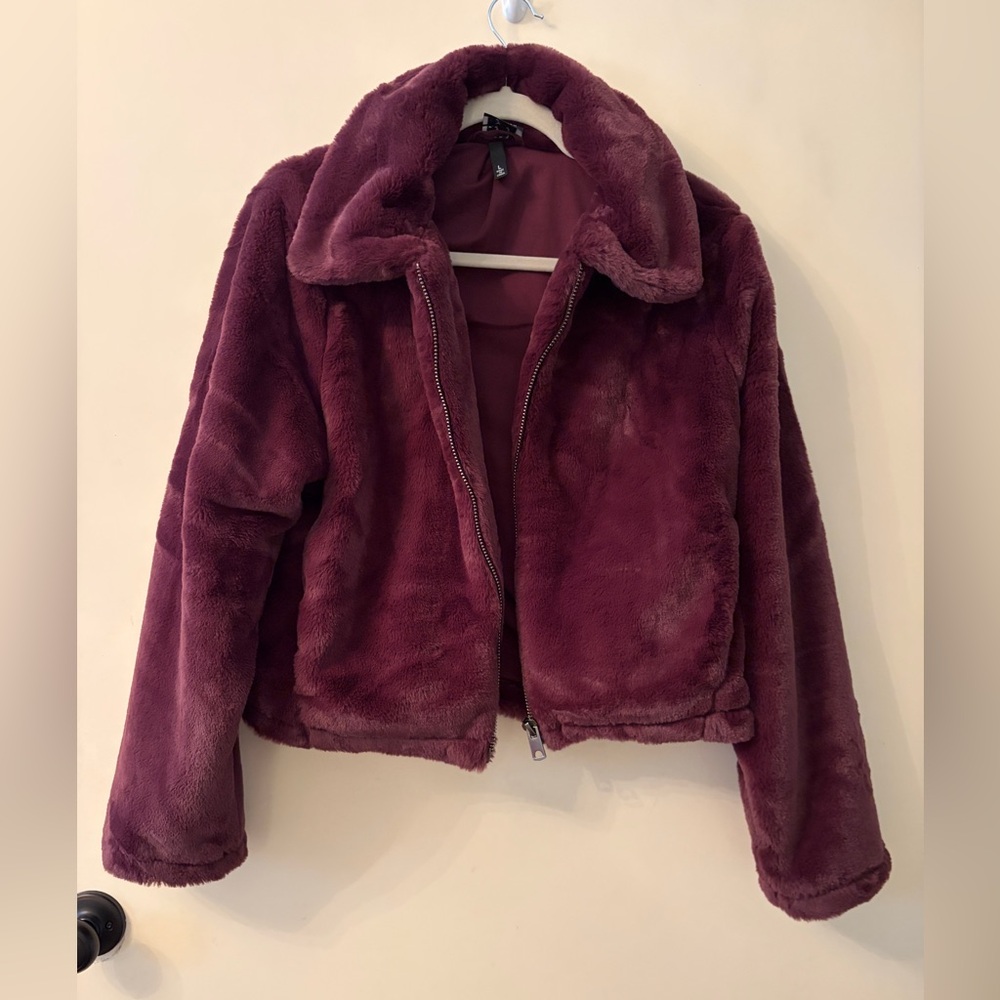 Derek Heart Deep Wine Teddy bomber